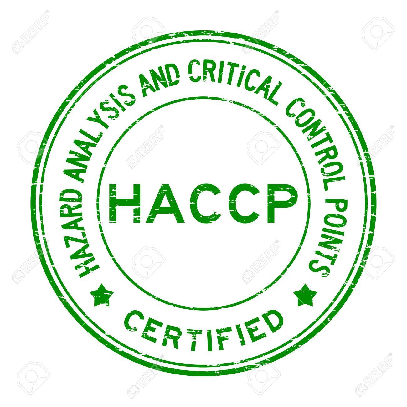 Grunge green HACCP (Hazard Analysis and Critical Control Points) certified round rubber stamp - 69465160 Grunge green HACCP (Hazard Analysis and Critical Control Points) certified round rubber stamp - 69465160