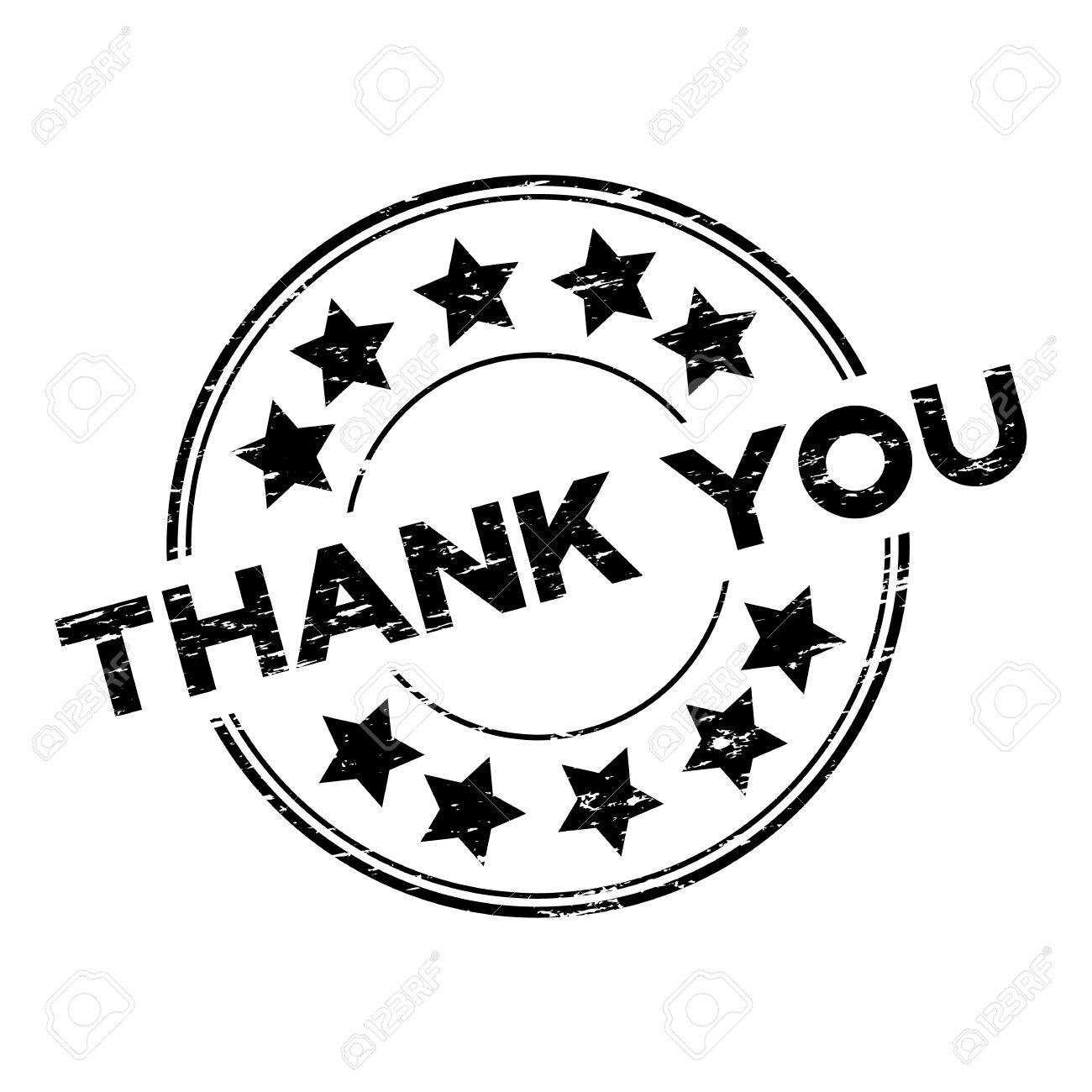 Grunge black thank you with star icon round rubber stamp on white background - 71033023 Grunge black thank you with star icon round rubber stamp on white background - 71033023