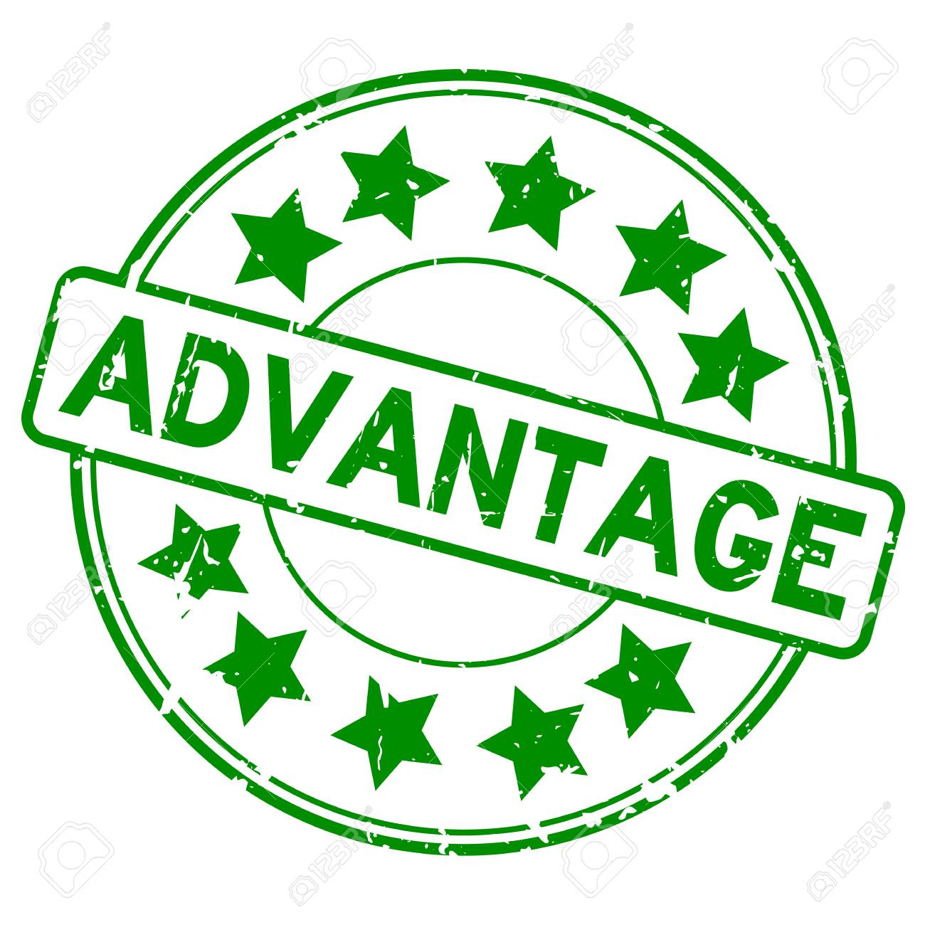 Grunge Green Advantage With Star Icon Round Rubber Seal Stamp On White Background Royalty Free Cliparts Vectors And Stock Illustration Image