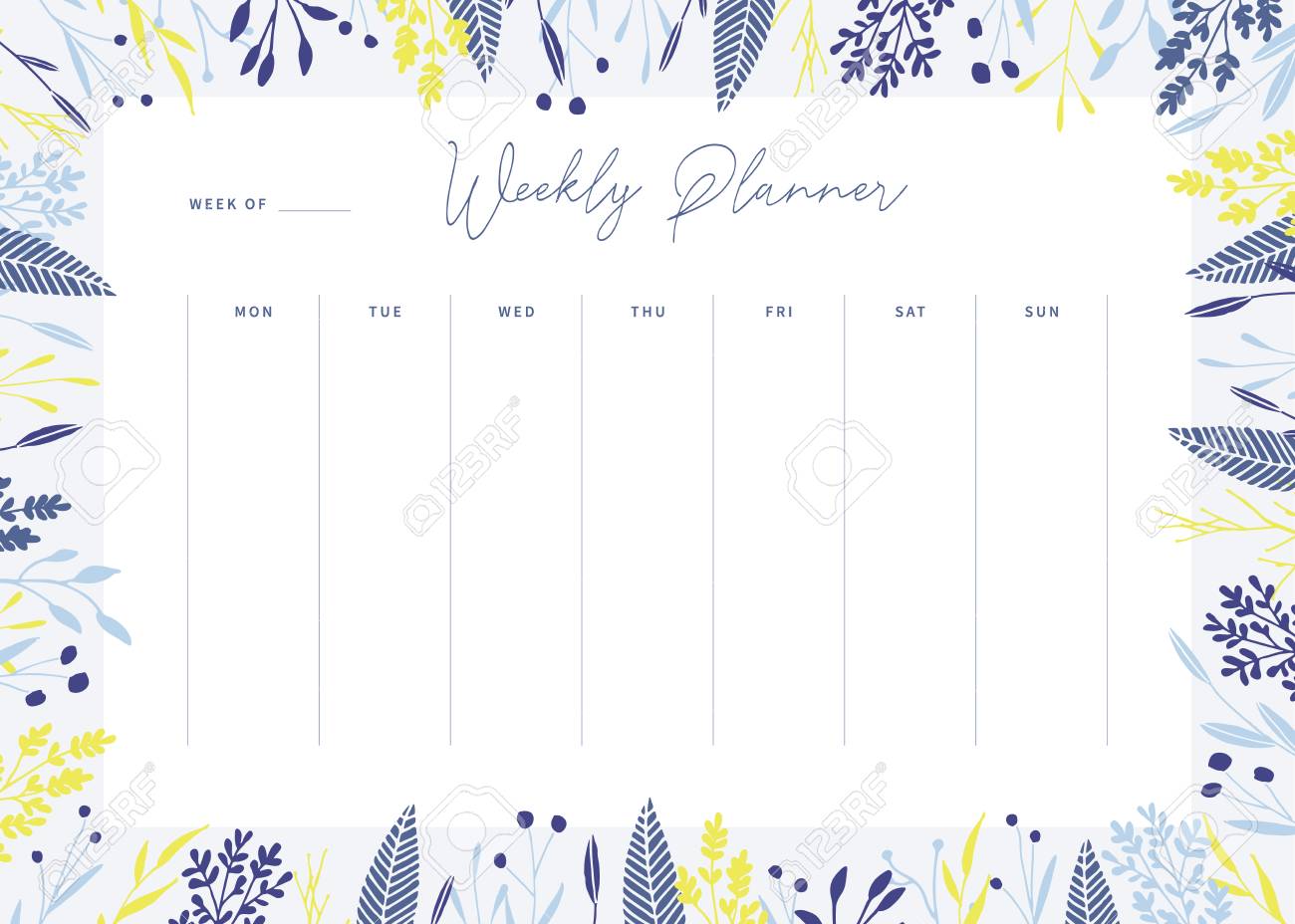 Adorable vector weekly planner template. Tasteful floral pastel tone.. picture regarding Weekly Printable Planner identify Lovely vector weekly planner template. Tasteful floral pastel tone..