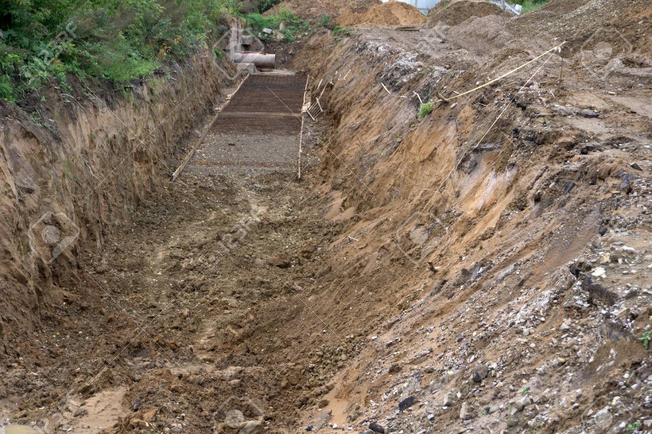trenches dug in the
