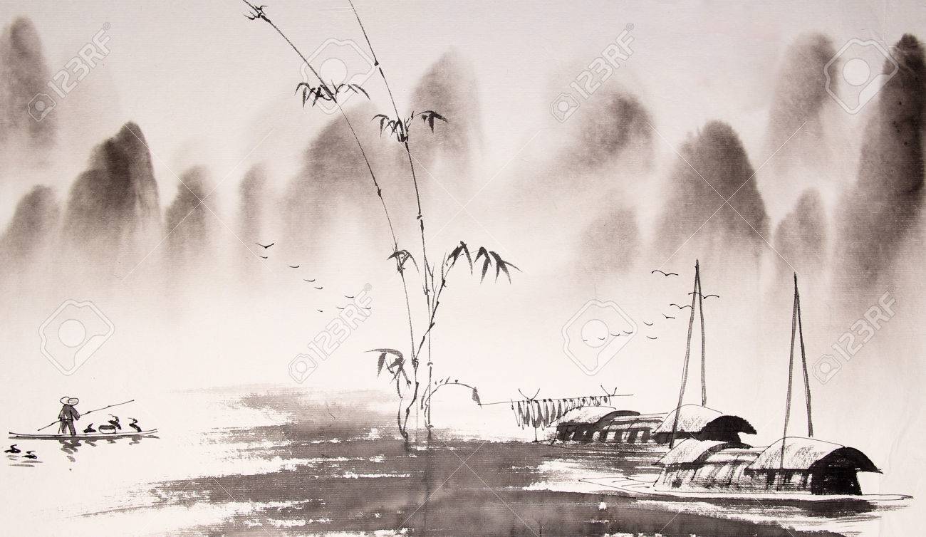 Chinese landscape ink painting - 55665124 Chinese landscape ink painting - 55665124