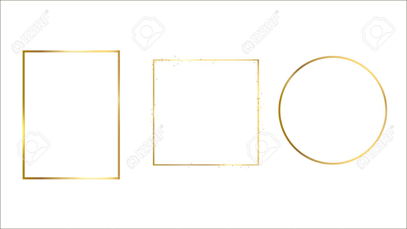 Golden Light Frame Vector Golden Frame With Lights Effects Shining Rectangle Banner Set Of The Frames Stock Photo Picture And Royalty Free Image Image 110903239