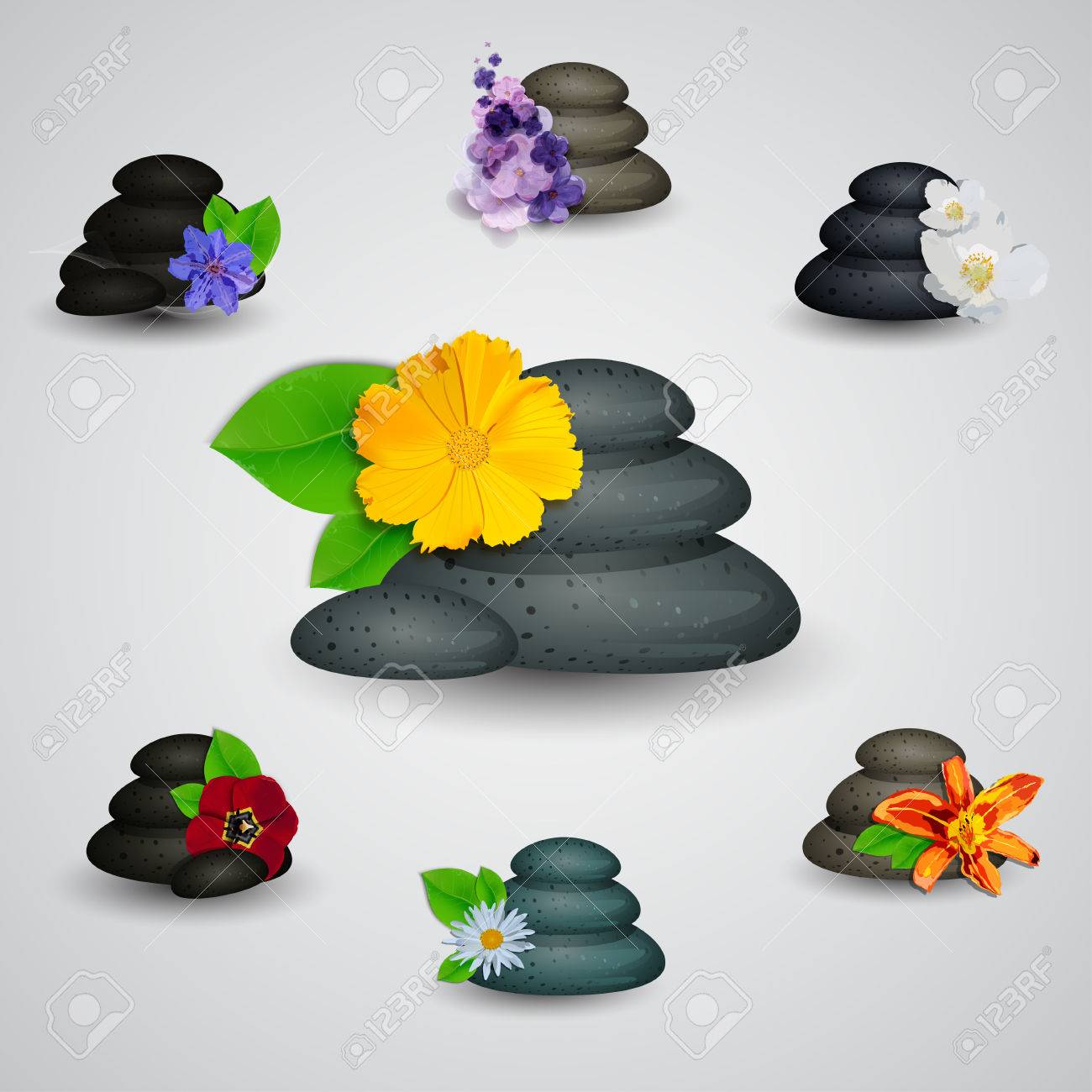 スパ石のベクトルのリアルなイラスト のイラスト素材 ベクタ Image