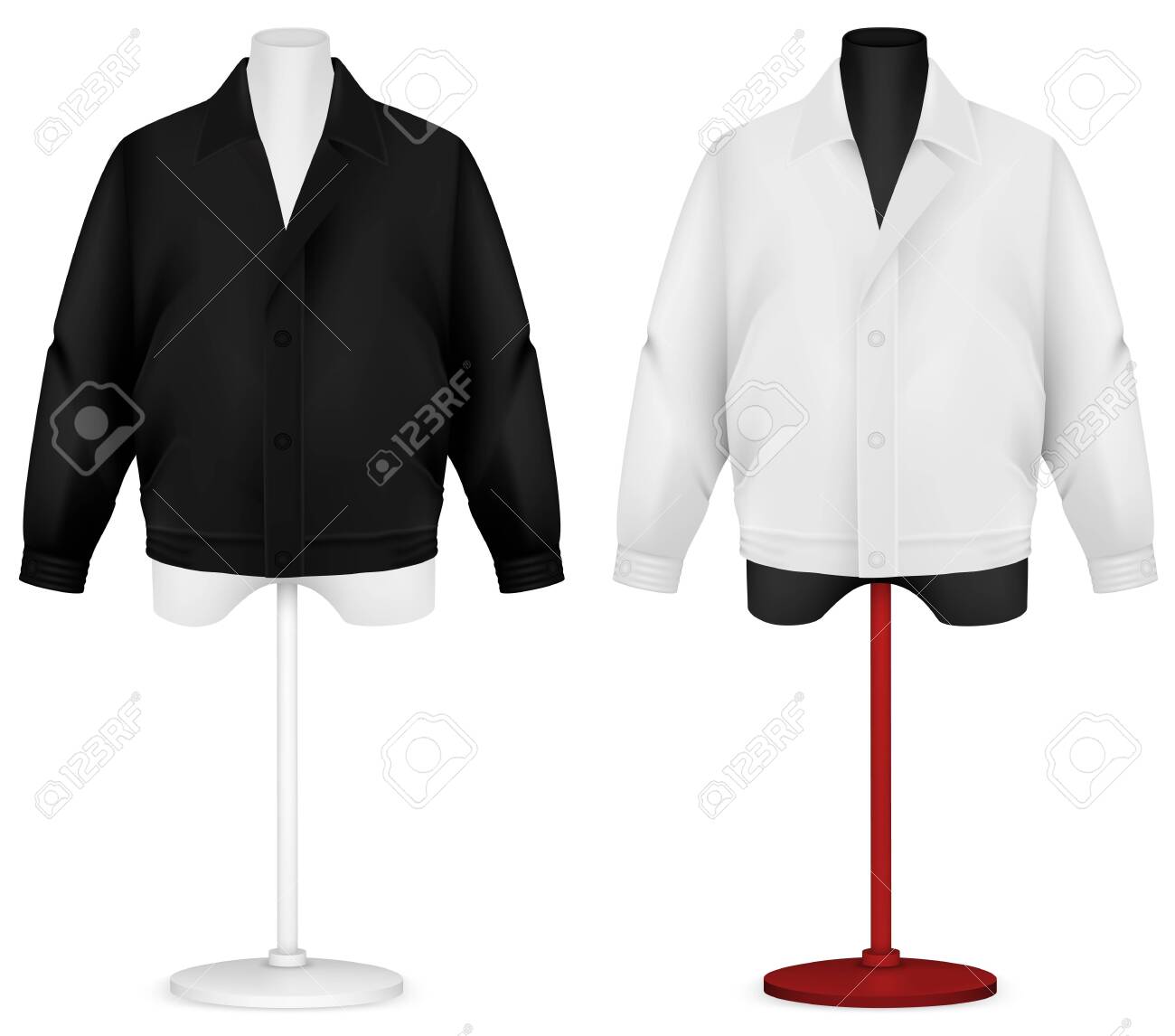 マネキン トルソー テンプレートにプレーン長袖ジャケット のイラスト素材 ベクタ Image