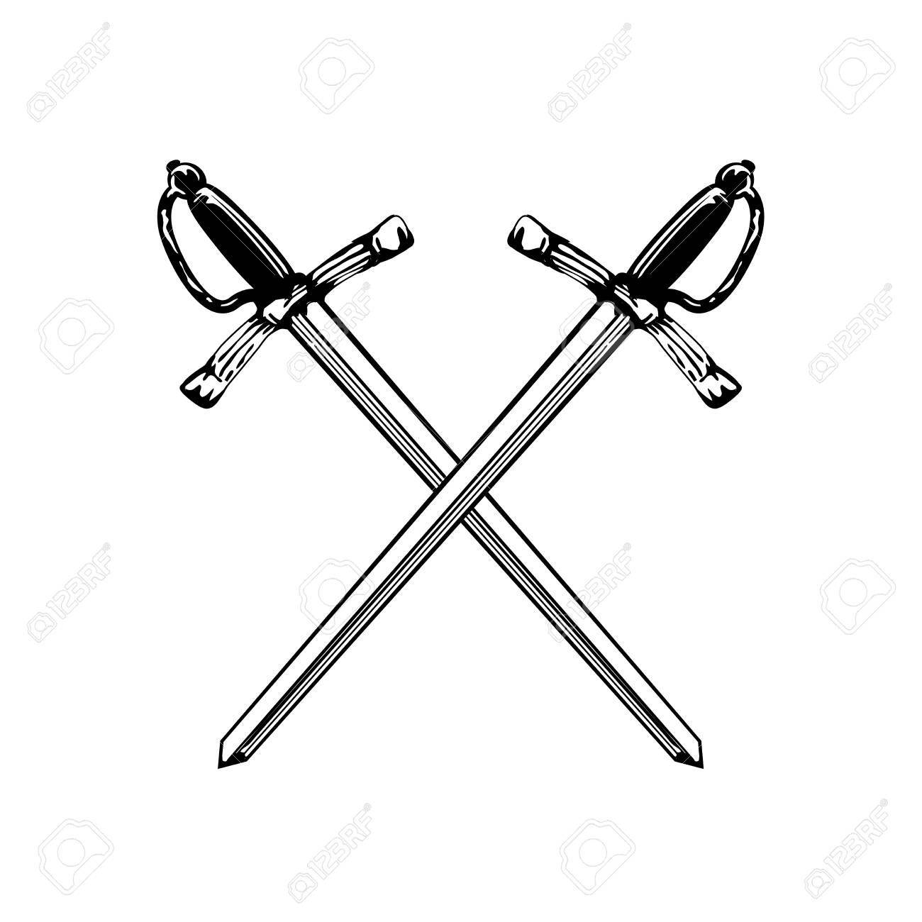 Premium Vector  Crossed swords