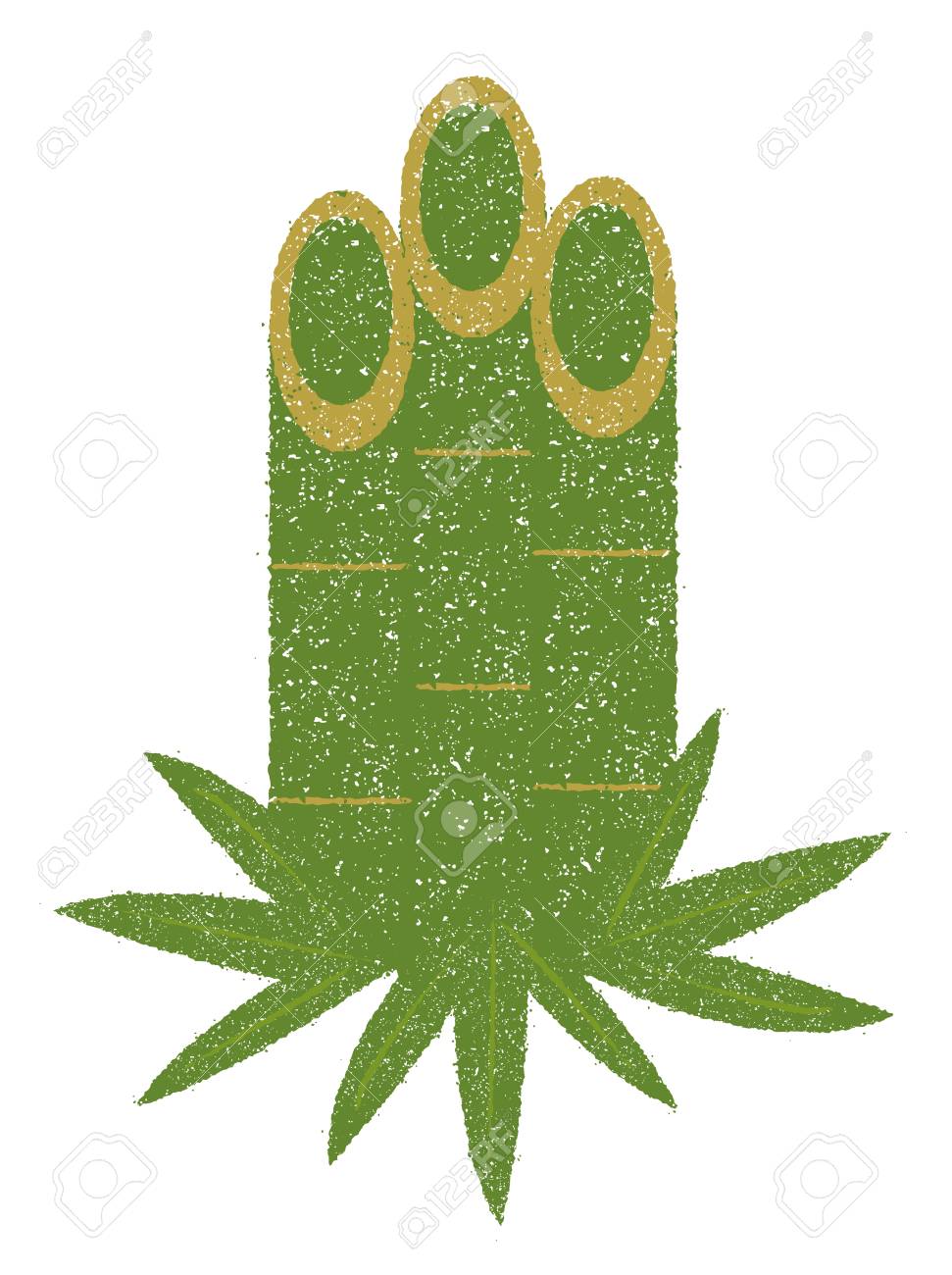 新年の挨拶スタンプイラスト資料角松のイラスト素材 ベクタ Image