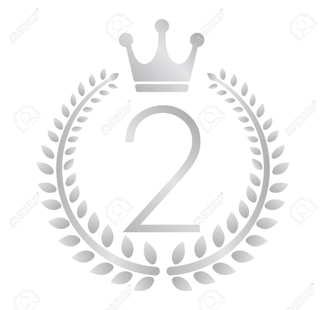 リースフレームランキングイラスト 2位 銀 のイラスト素材 ベクタ Image