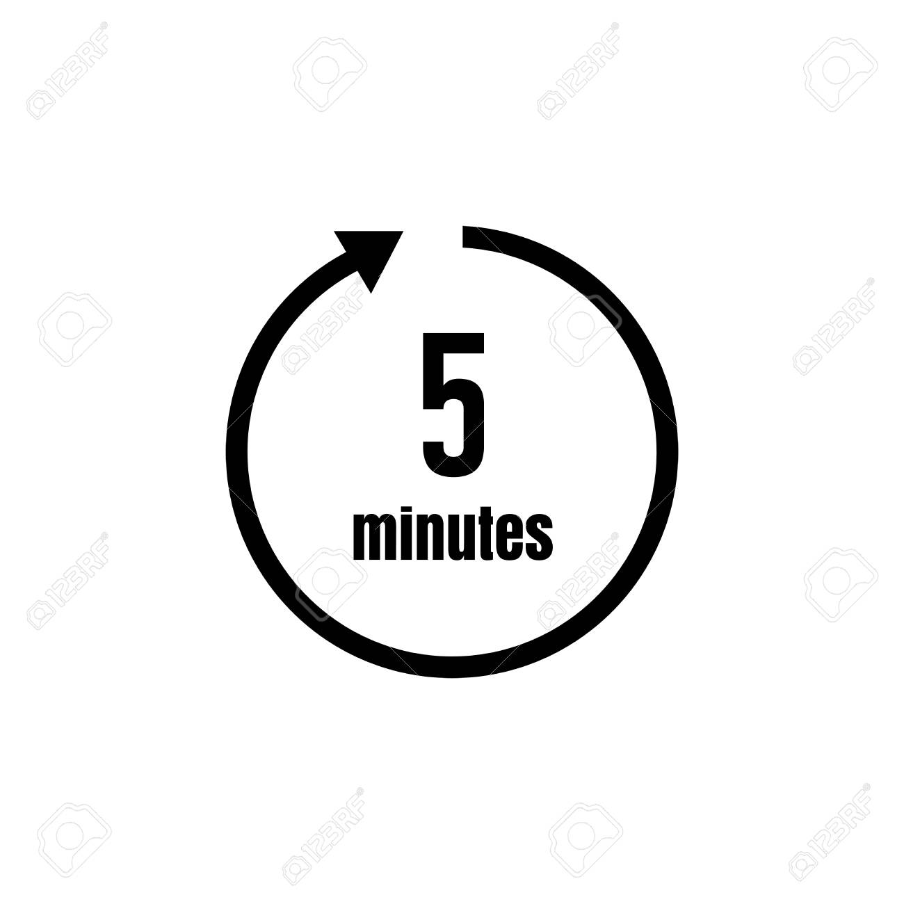 clock timer time passage icon 5 minutes timer for 5
