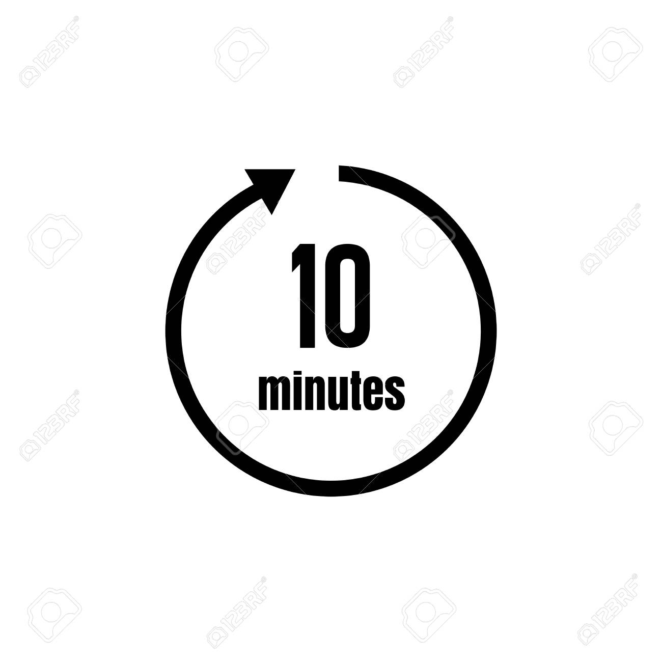 clock timer time passage icon 10 minutes royalty free cliparts