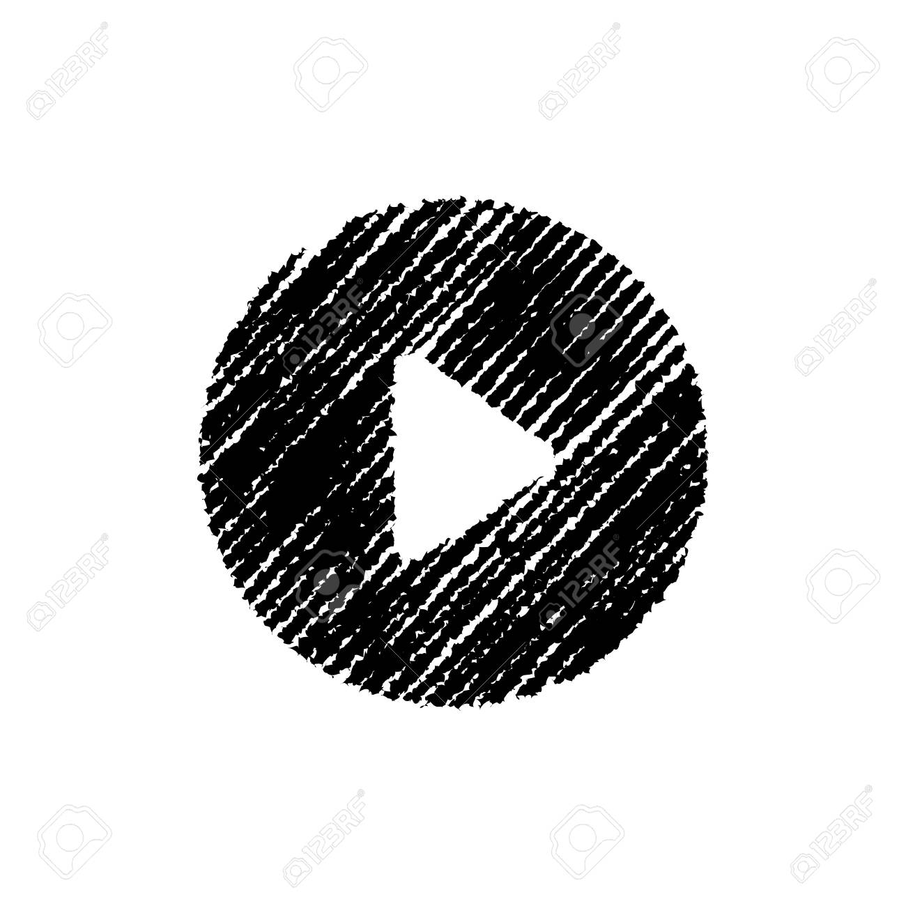 チョーク描画アイコン 再生ボタン のイラスト素材 ベクタ Image