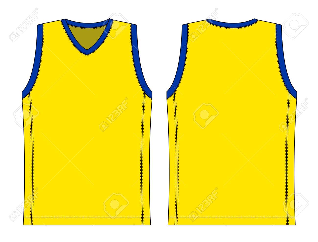 Blank Basketball Jersey Template Stock Illustration - Download