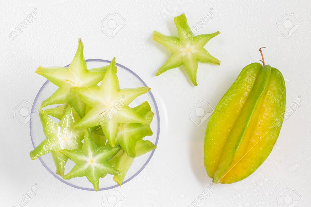 carambola averrhoa carambola l fruit star on white background