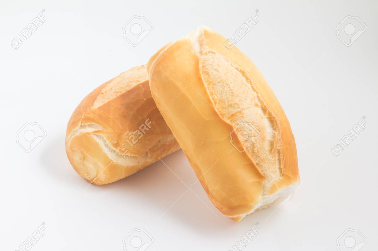 french bread pao frances on white background stock photo picture