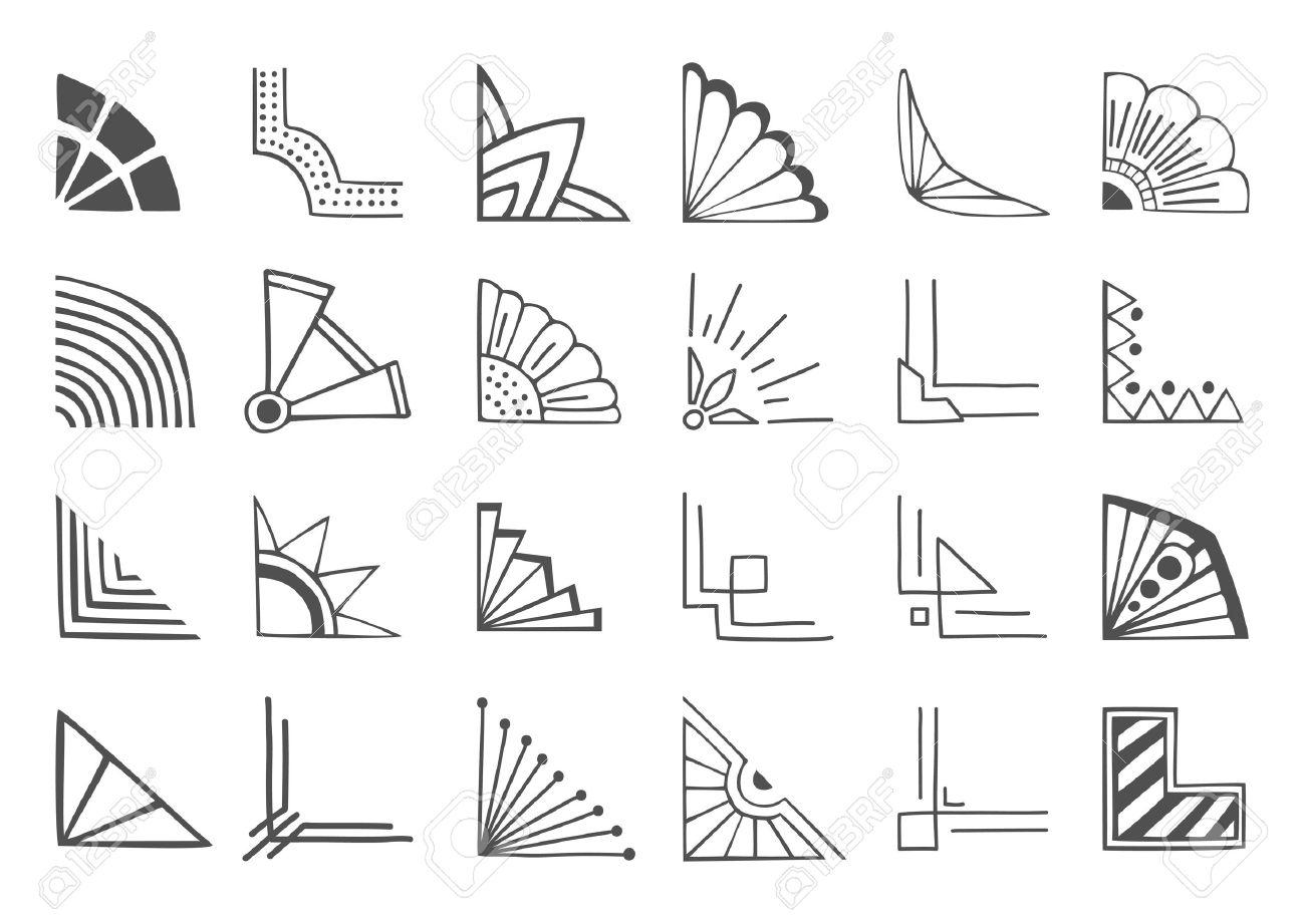 Set Of 24 Hand Drawn Corners And Design Elements Royalty Free Cliparts Vectors And Stock Illustration Image 37302721