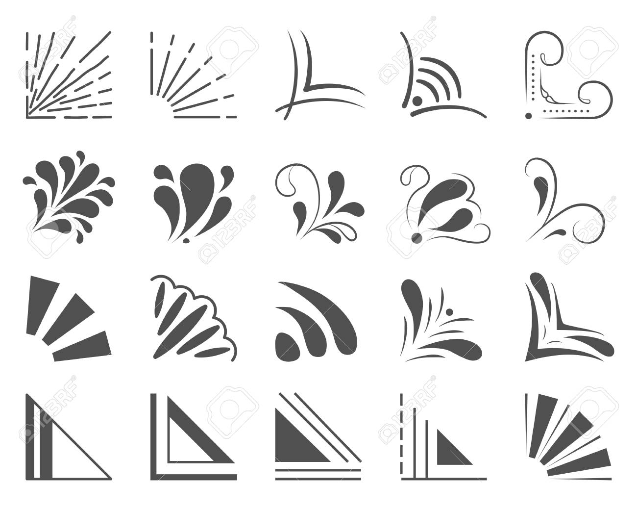 Set Of 20 Hand Drawn Corners And Design Elements Hand Drawn Royalty Free Cliparts Vectors And Stock Illustration Image 95341821