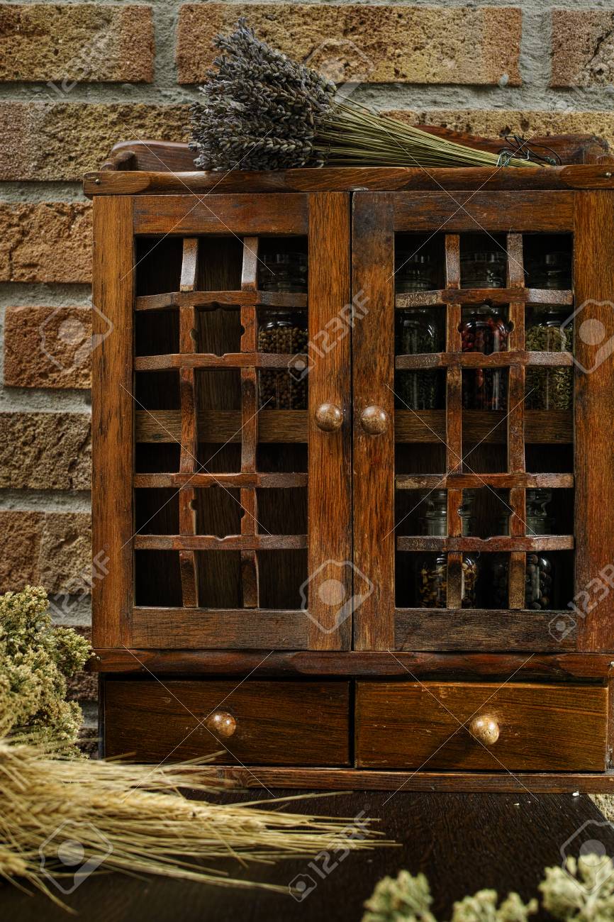 Farms Vintage Spice Rack Or Storage Cabinet Wall Mount Display