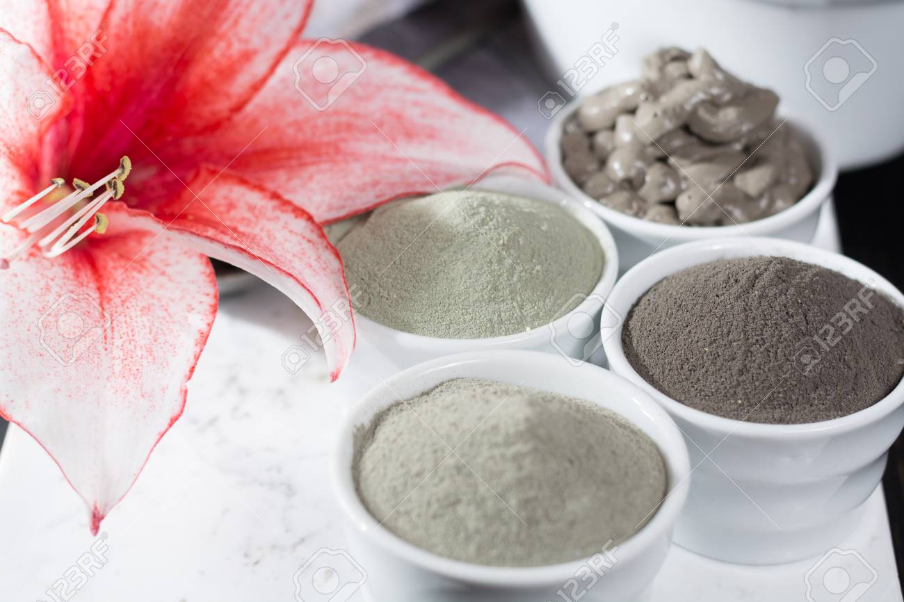 Ancient minerals - luxury face and body spa treatment, clay powder and mask , green, blue and black clay - 71062813 Ancient minerals - luxury face and body spa treatment, clay powder and mask , green, blue and black clay - 71062813