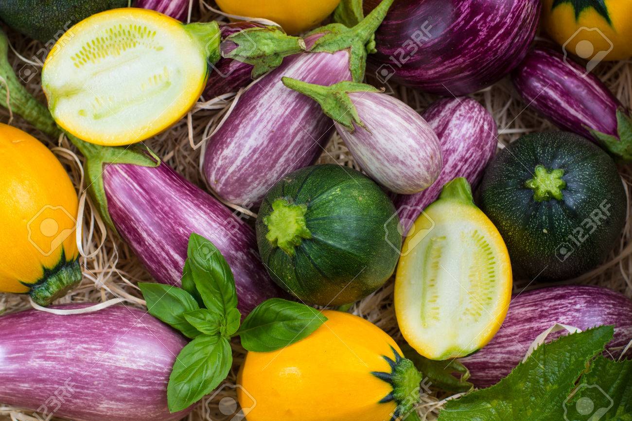 新鮮なカラフルな有機野菜の背景や壁紙 丸いズッキーニ 小茄子 トマト ダイエット コンセプト イタリア料理 フランス料理 健康に良い食べ物 の写真素材 画像素材 Image