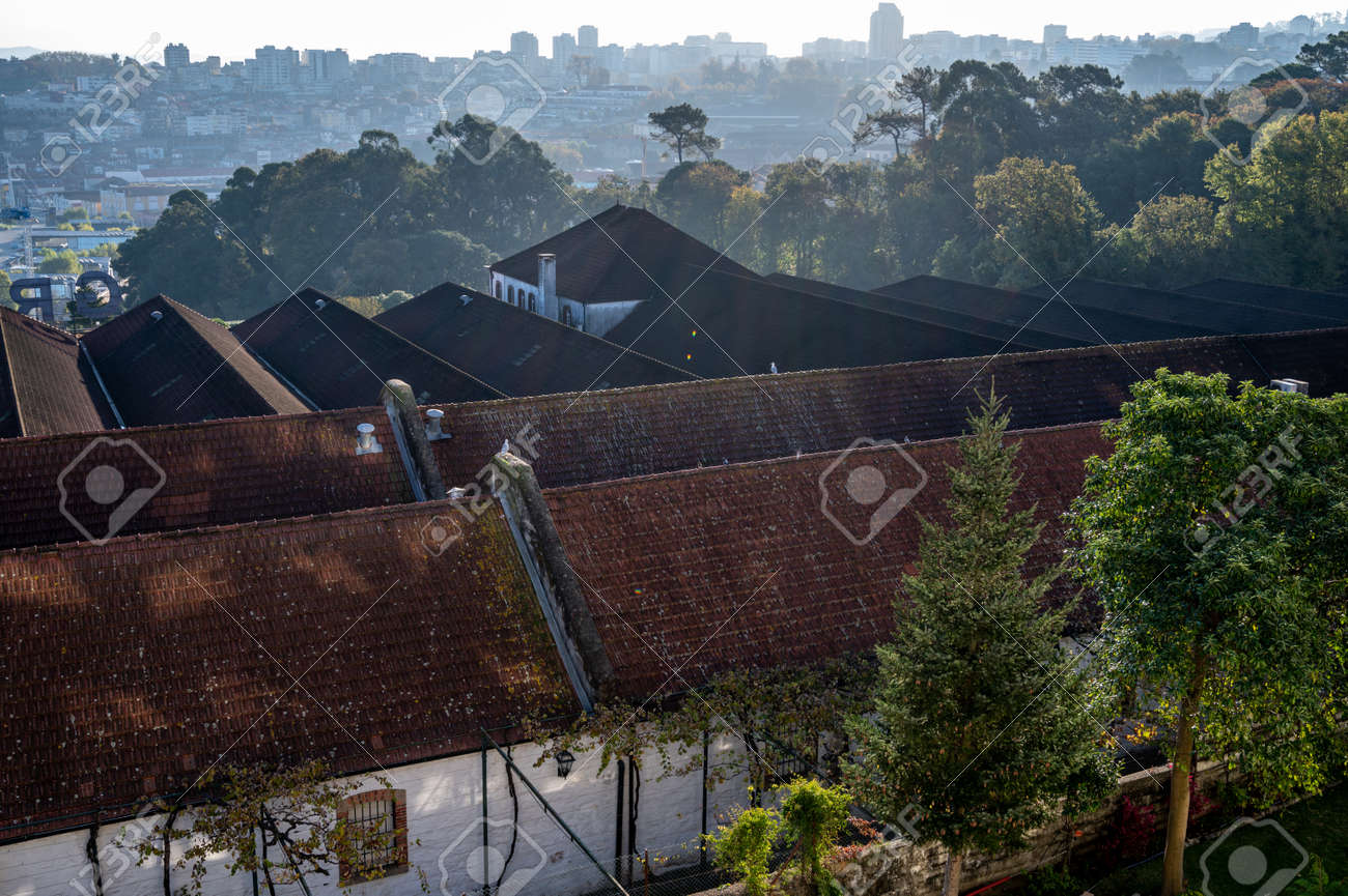 Panoramic view on old part of Porto city and porto loges of Vila Nova de Gaia in Portugal at sunrise - 168753804 Panoramic view on old part of Porto city and porto loges of Vila Nova de Gaia in Portugal at sunrise - 168753804