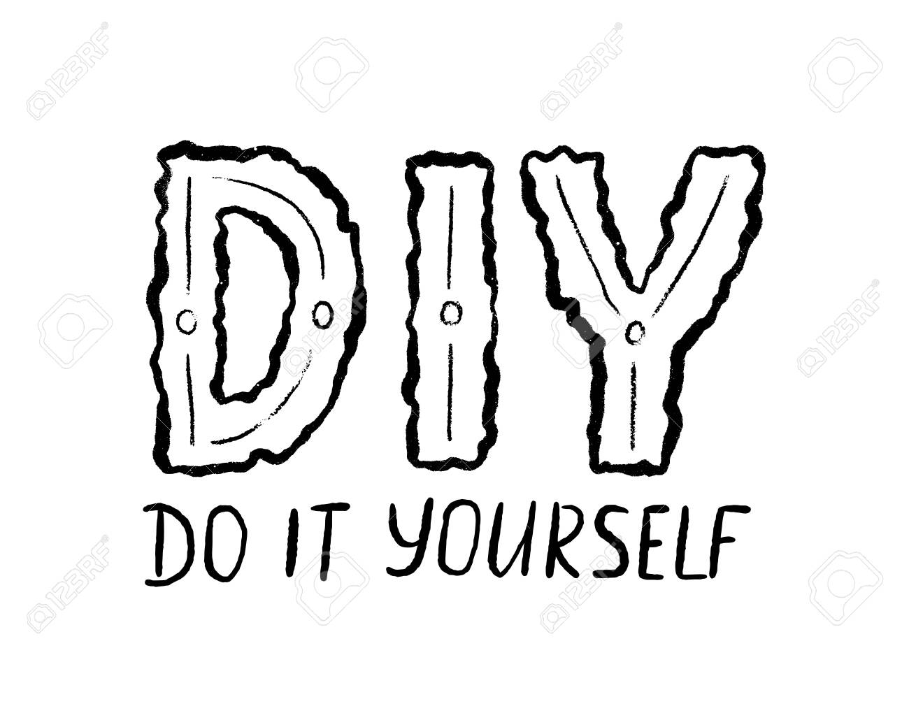 Diy Do It Yourself Lettering Abbreviation Illustration Template For Print Design Label Badge On White Background Royalty Free Cliparts Vectors And Stock Illustration Image 134142125