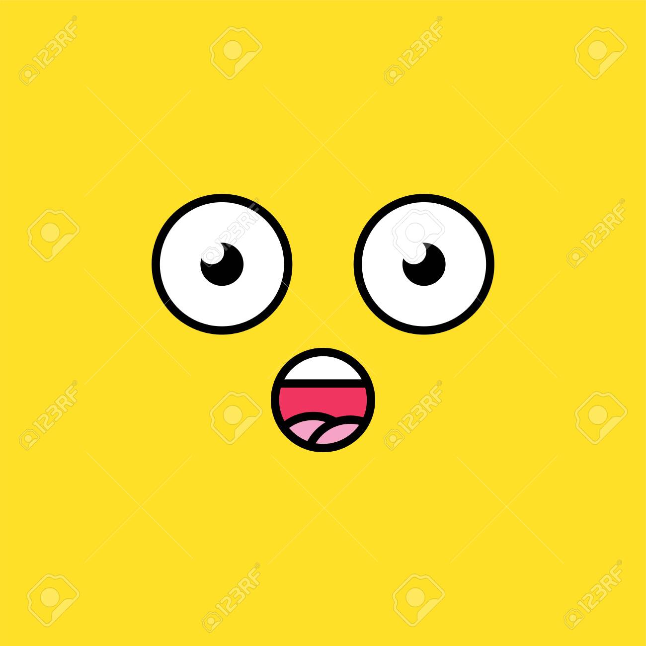 Surprised Shocked Emoji Vector Illustration Wow Emoticon Dazed
