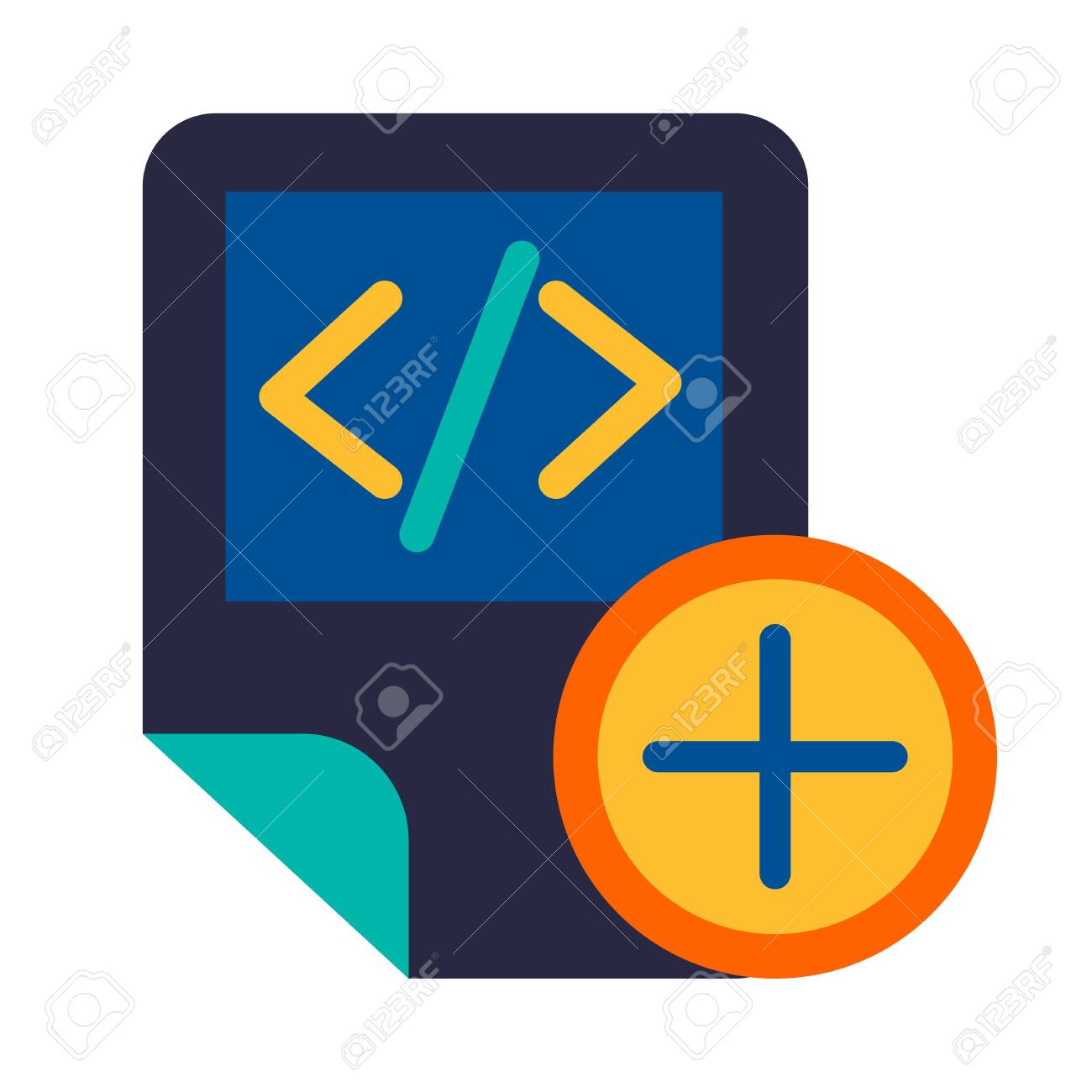 Coding Script File Adding Symbol Glyph Vector Icon. Html Tag, Create New  System Document Sign Royalty Free SVG, Cliparts, Vectors, And Stock  Illustration. Image 140024821.
