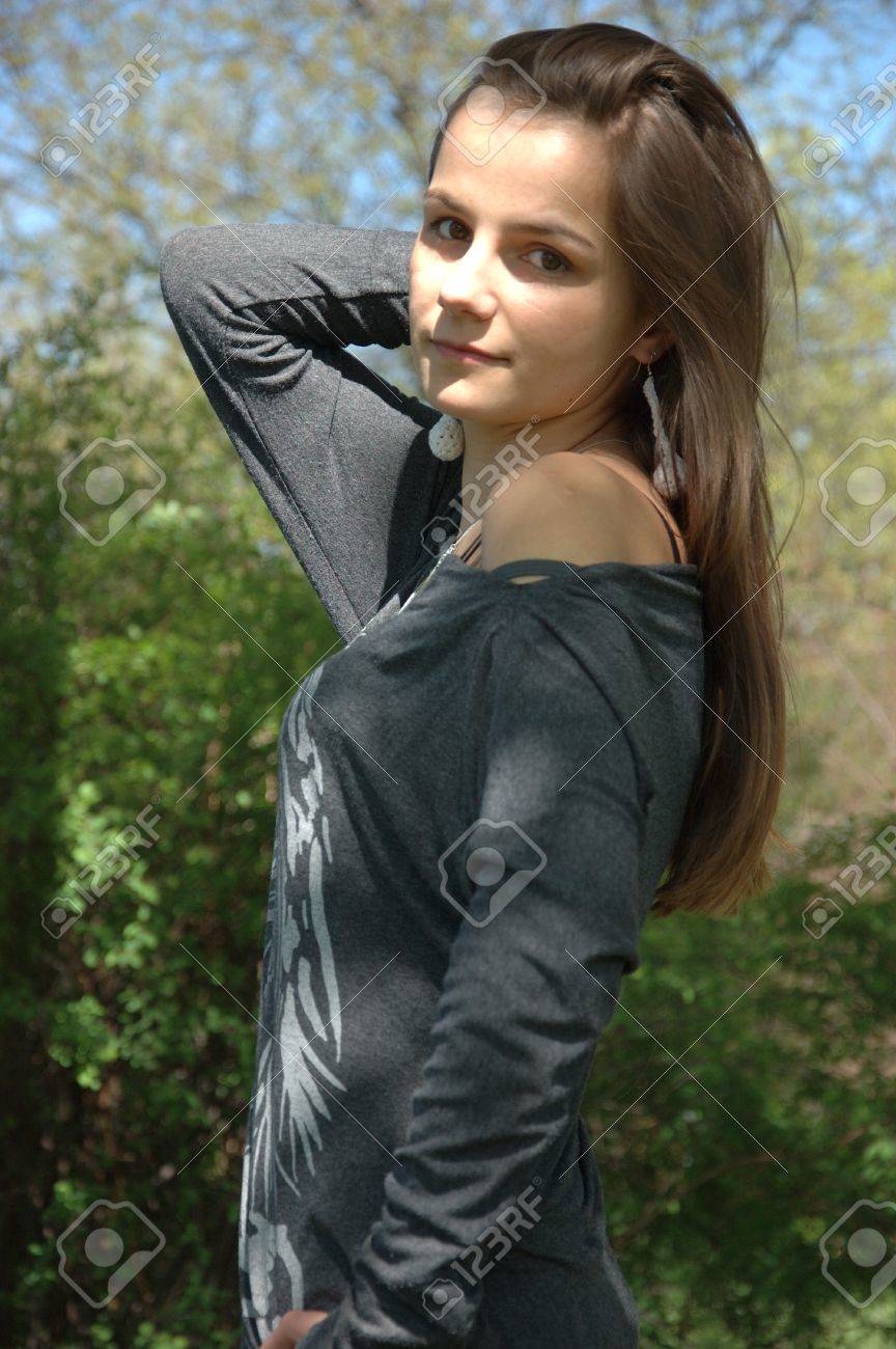 model girl sweet Sweet, Young Girl Portrait. Teenage Model In Poland Wearing Casual Dress,  Smiling Gently. Stock Photo, Picture and Royalty Free Image. Image 9427811.