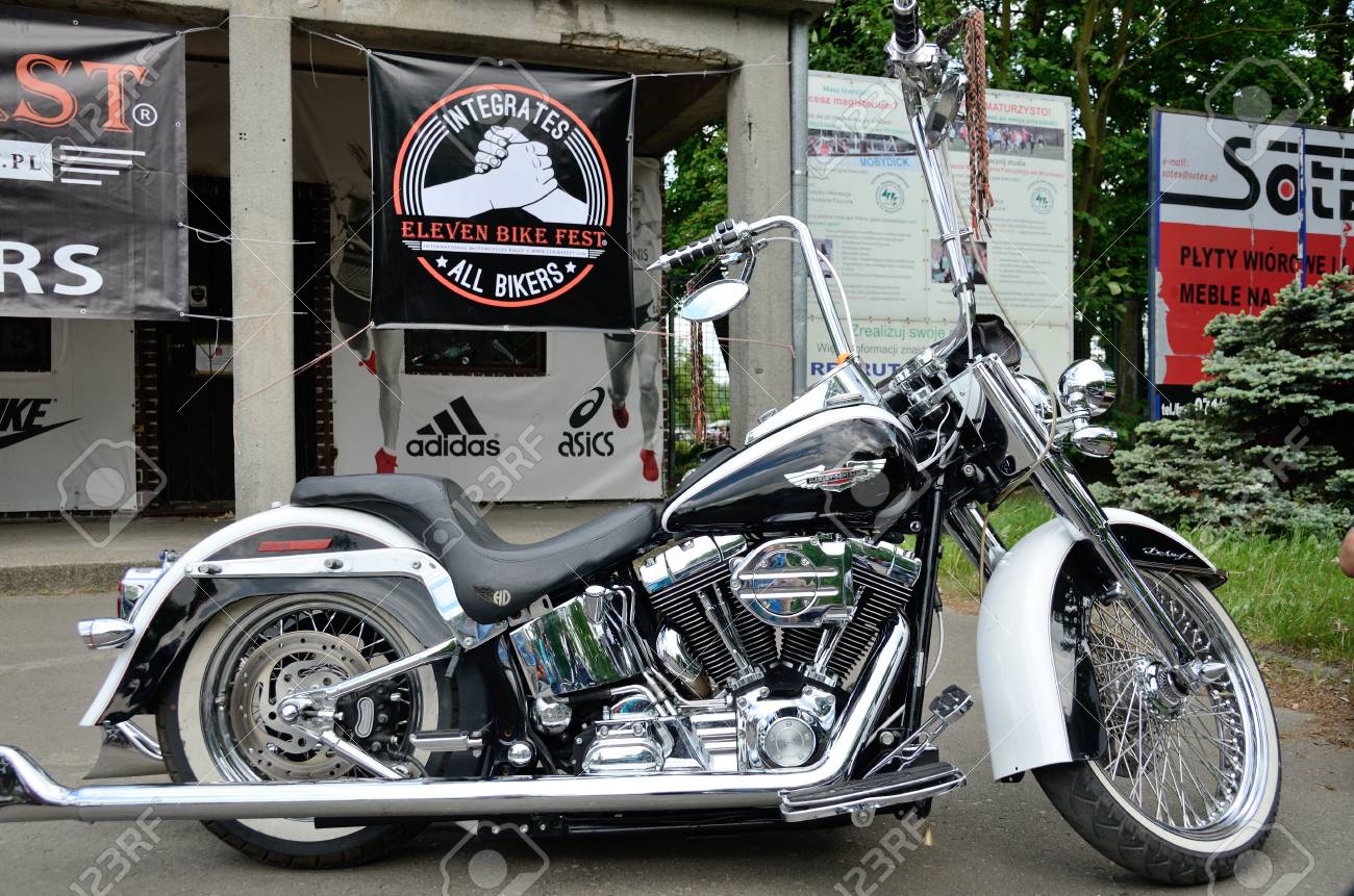 Wroclaw Poland May 21 Harley Davidson Motorcycle Parked In