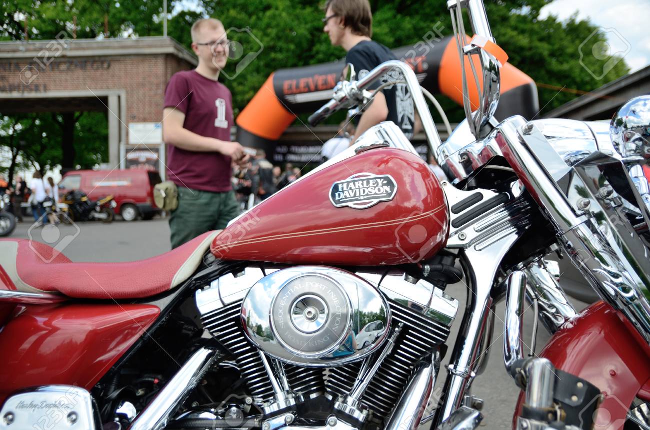 Wroclaw Poland May 21 Harley Davidson Motorcycle Parked In