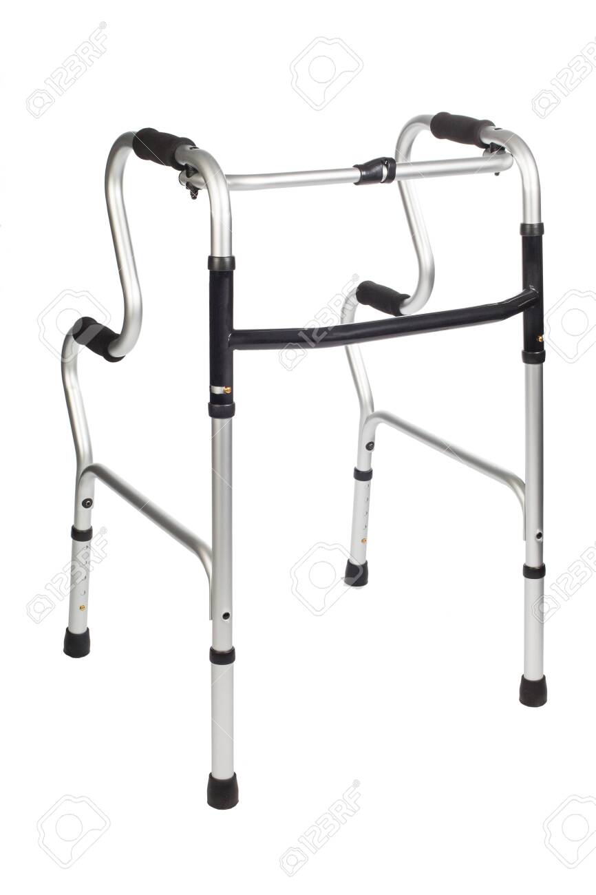 Medical Special Equipment, Walkers, Crutches And Walking-sticks To Assist  In The Movement And Care Of Disabled And Elderly People Isolated On White  Stock Photo, Picture and Royalty Free Image. Image 147515498.