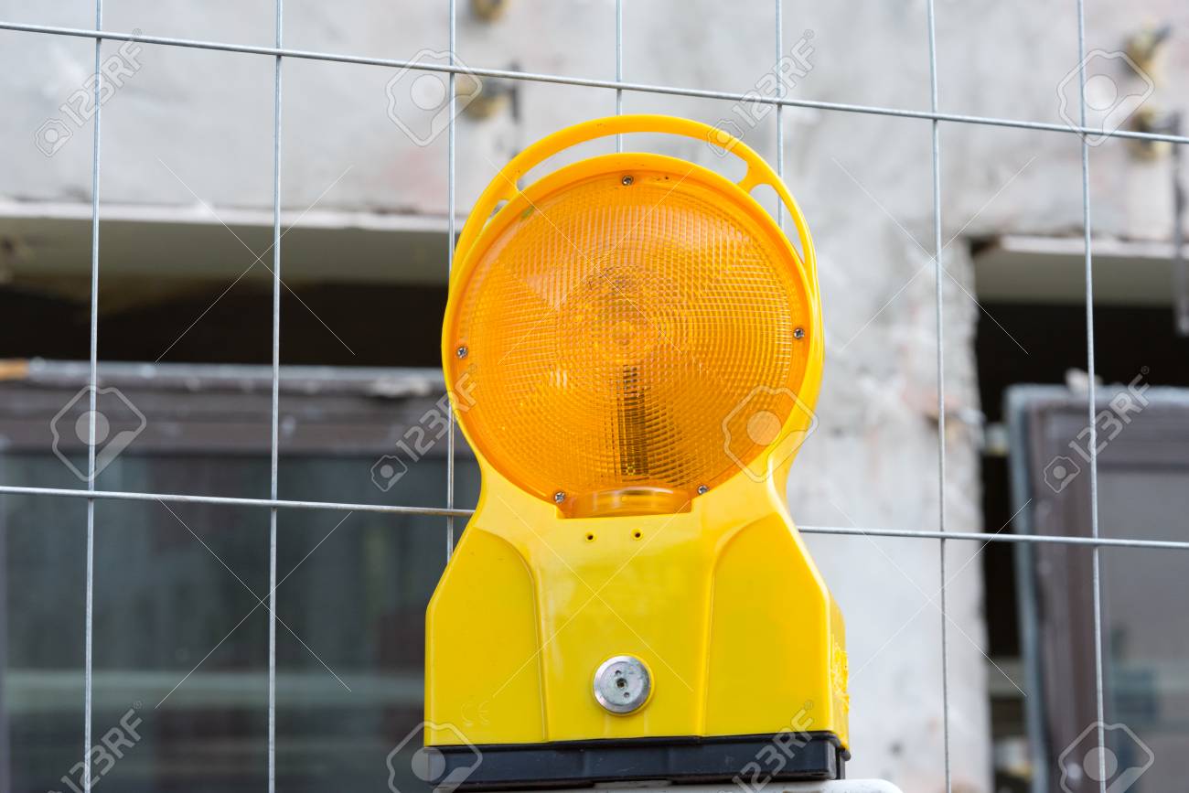 yellow construction light