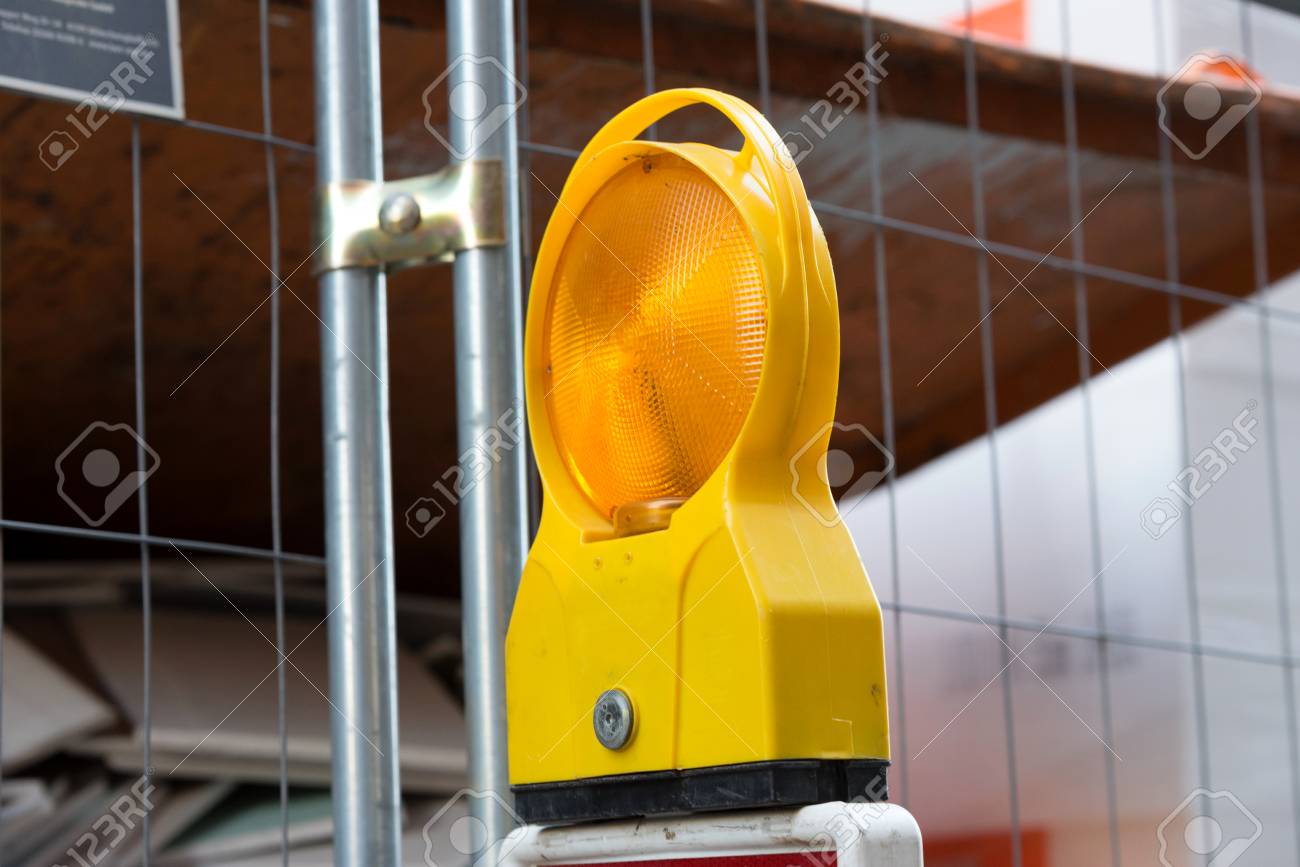yellow construction light