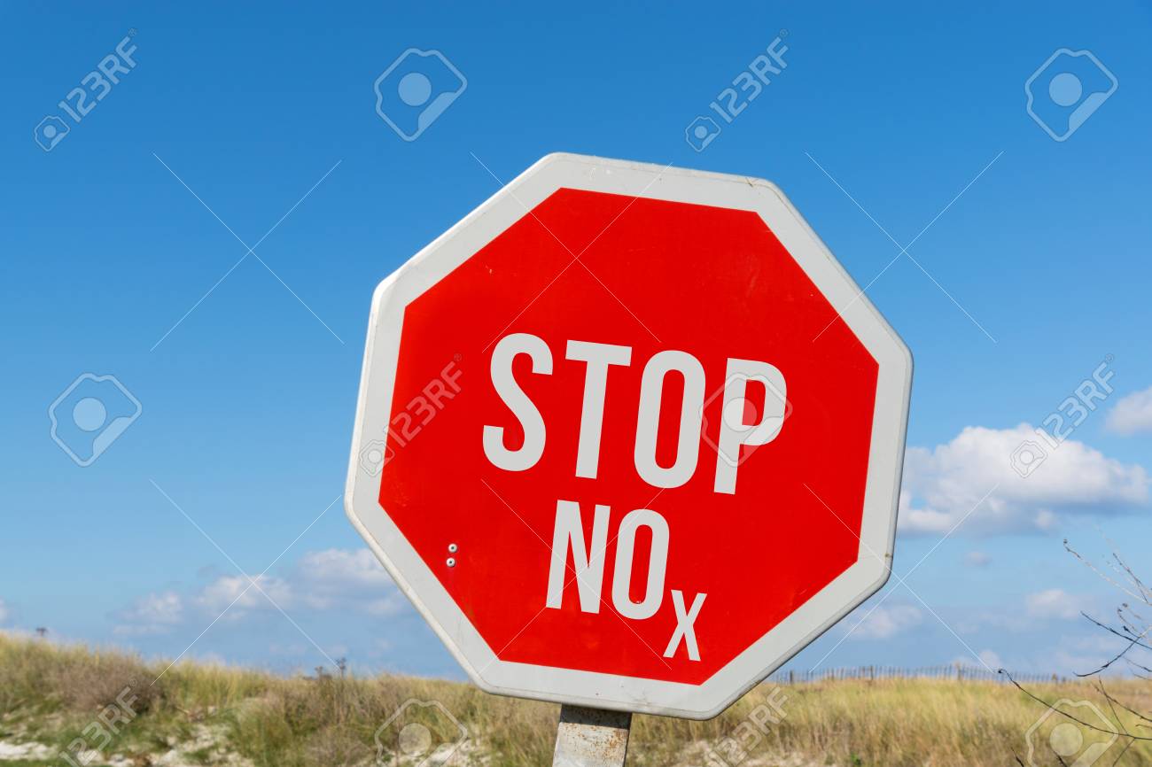 A Stop Sign And The Abbreviation Nox For Nitrogen Dioxide Stock Photo Picture And Royalty Free Image Image 119702317