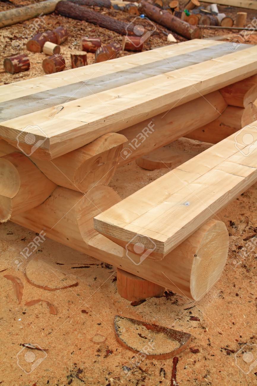 sawdust furniture. stock photo - wooden bench amongst yellow sawdust furniture p