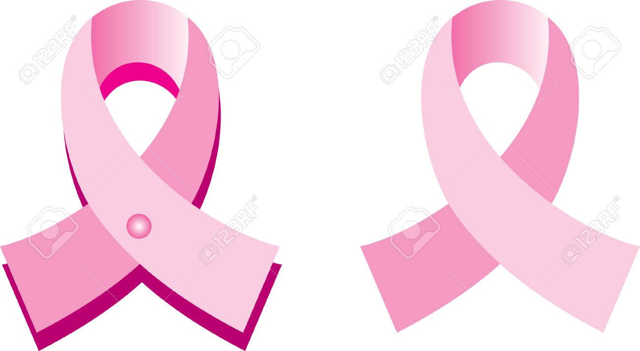Illustration for Breast Cancer awareness month. One with pin and shadow and other without. - 5659404 Illustration for Breast Cancer awareness month. One with pin and shadow and other without. - 5659404