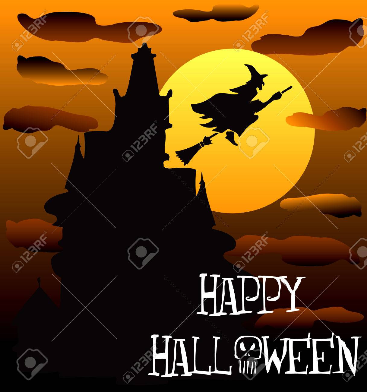 Illustration Of A Happy Halloween Haunted House 2 Royalty Free Cliparts Vectors And Stock Illustration Image 7879166