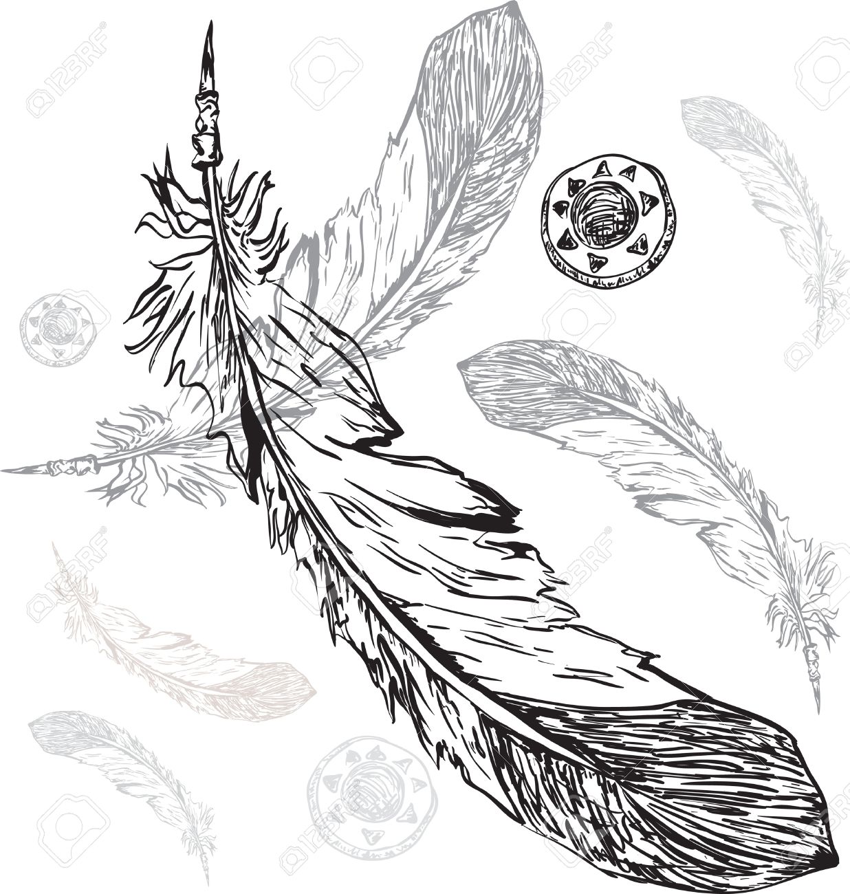 ネイティブ アメリカン インディアンの羽 のイラスト素材 ベクタ Image
