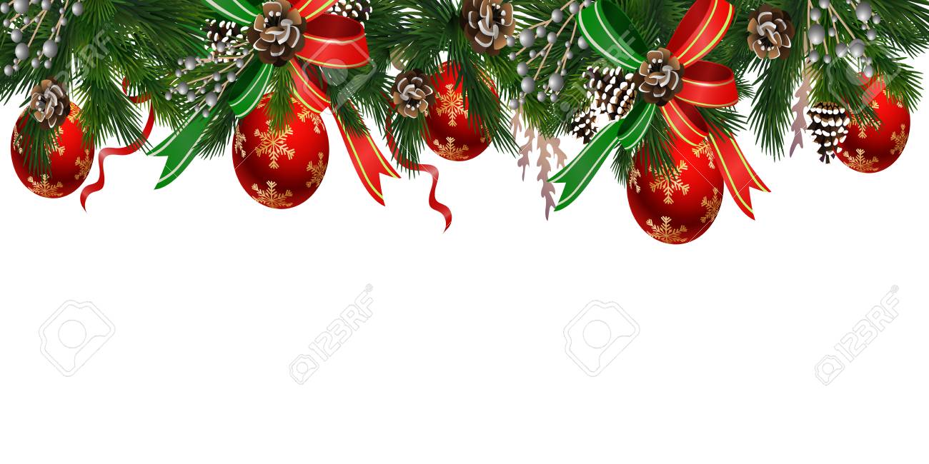 horizontal banner with christmas