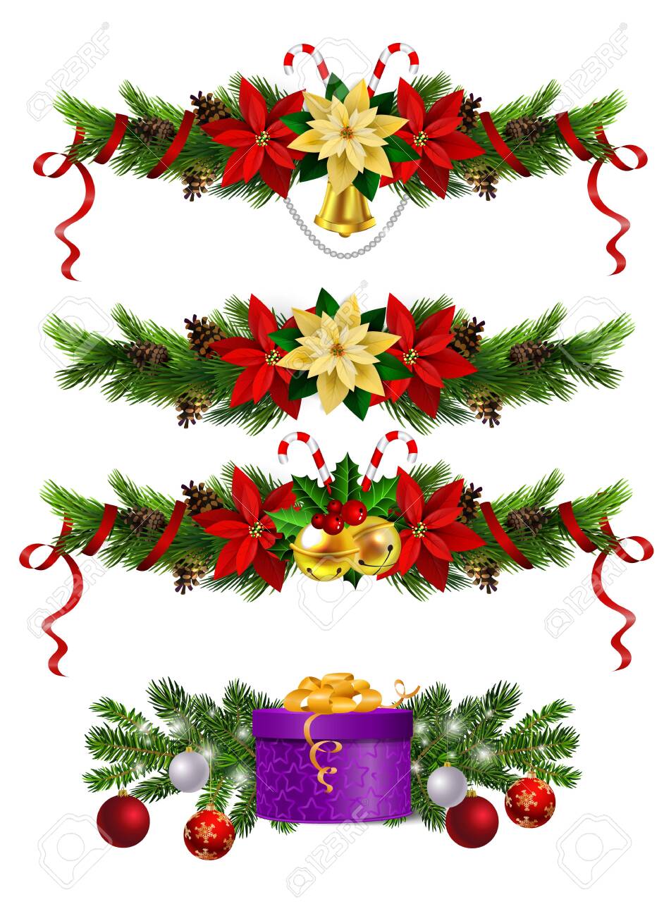 Download Christmas Decorations With Fir Tree Golden Jingle Bells Royalty Free Cliparts Vectors And Stock Illustration Image 135040203 3D SVG Files Ideas | SVG, Paper Crafts, SVG File