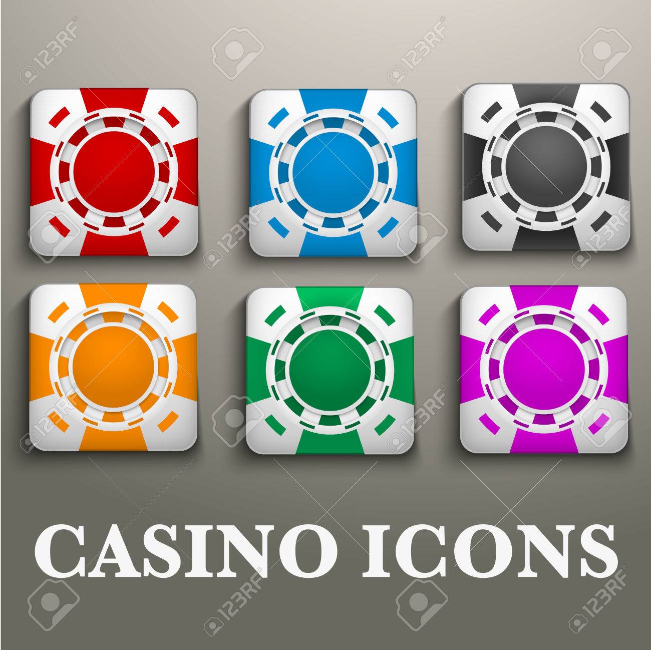 正方形アイコン多色カジノは欠ける ギャンブルの明るいシンボル ベクトル イラスト 編集可能なと分離 のイラスト素材 ベクタ Image