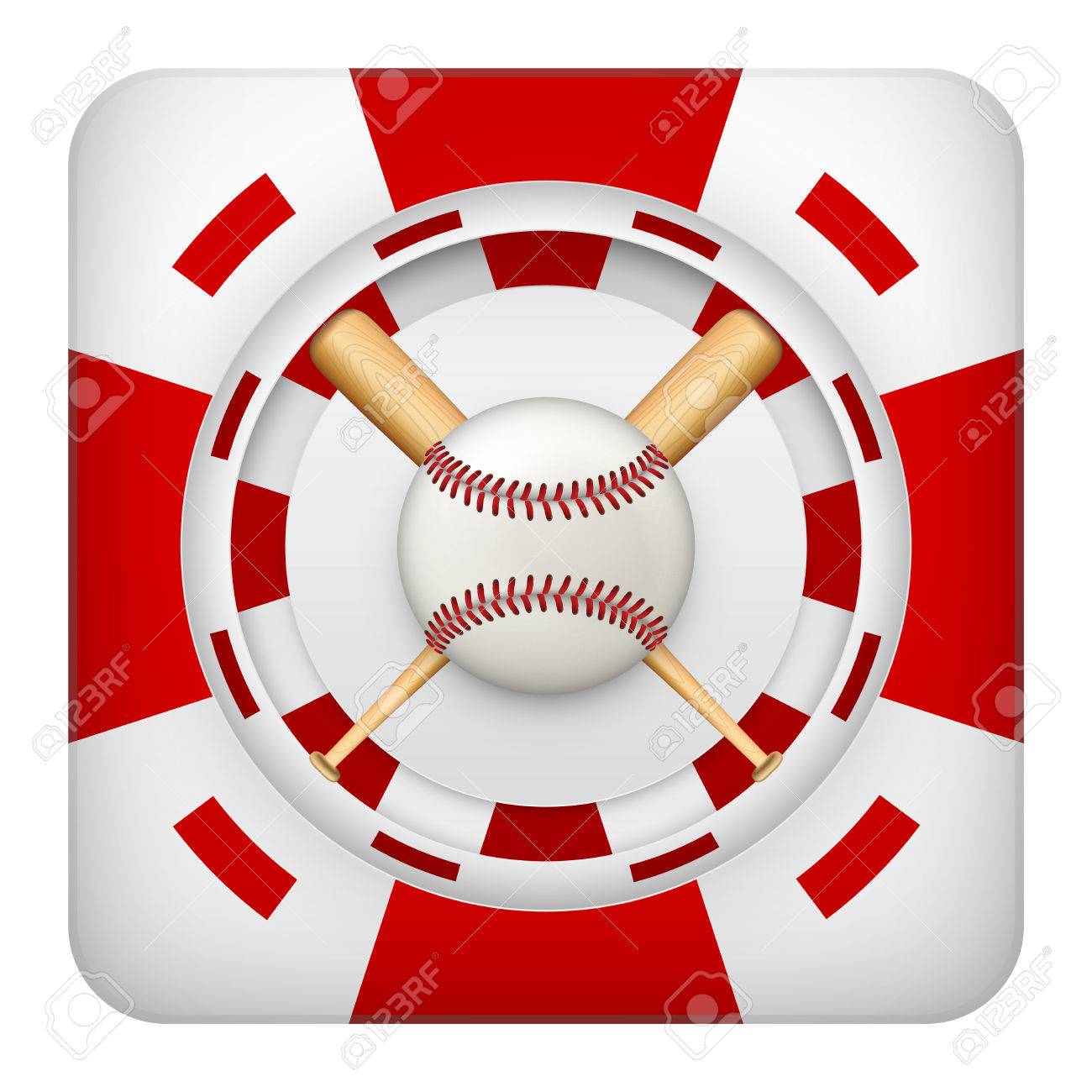 正方形トートバッグ スポーツ野球ボールで賭けのシンボル赤いカジノは欠ける 明るいブック メーカーの興奮をギャンブルのアイコン ベクトル イラスト の イラスト素材 ベクタ Image