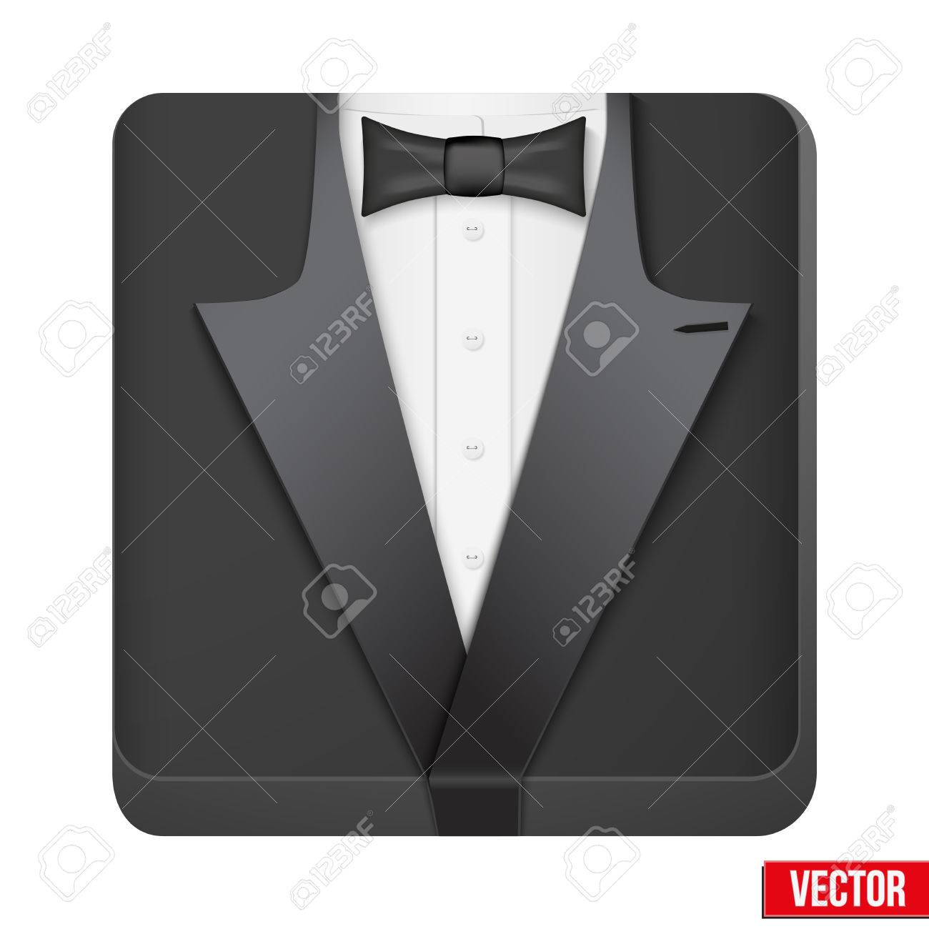 アイコン黒タキシードと蝶ネクタイのイラスト素材 ベクタ Image
