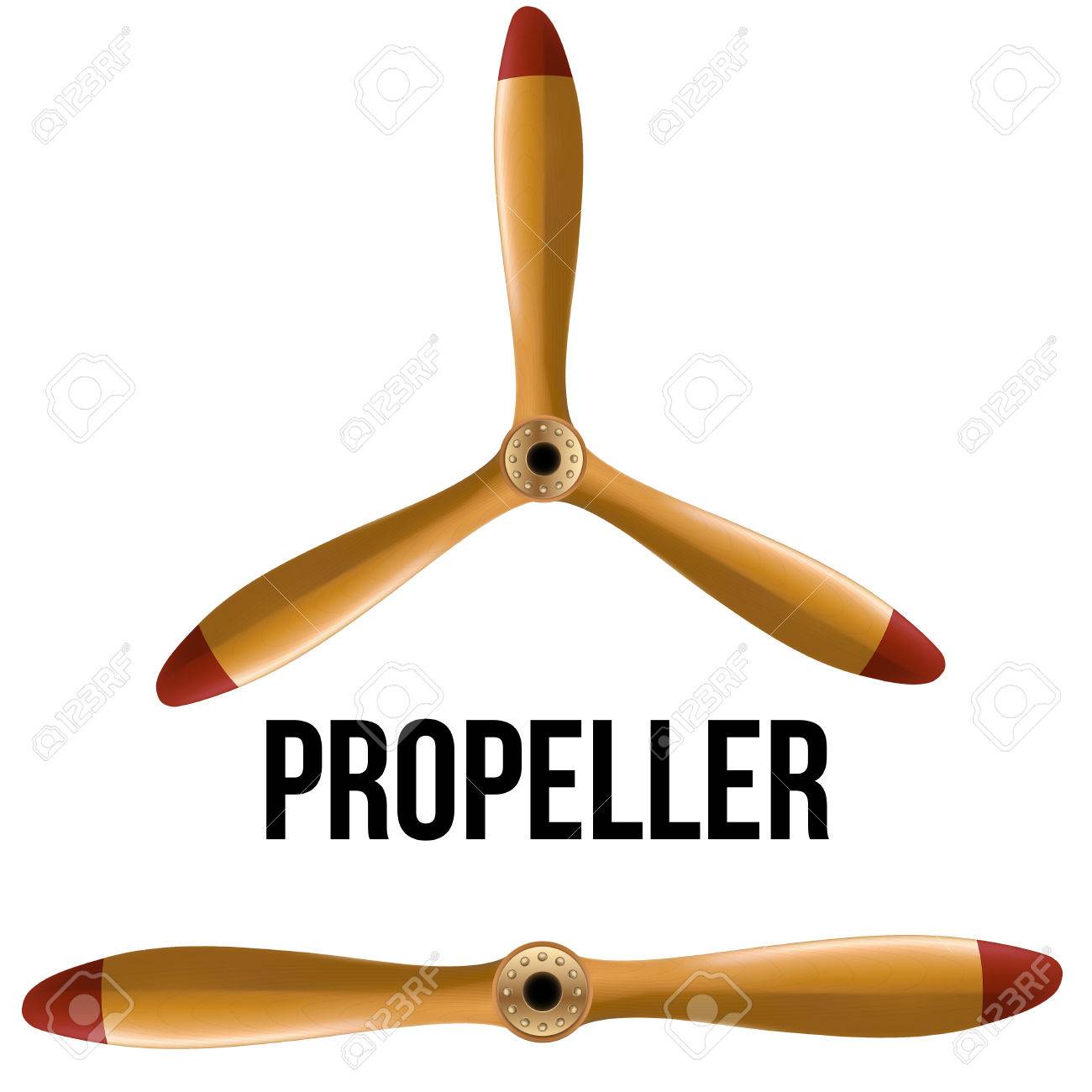 飛行機古典的な木製プロペラのセットです 白い背景で隔離の図 の写真素材 画像素材 Image