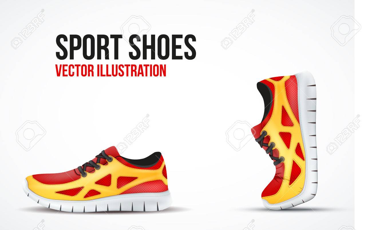 Background of Two Running shoes. Bright Sport sneakers symbols. Vector illustration. - 37724015 Background of Two Running shoes. Bright Sport sneakers symbols. Vector illustration. - 37724015