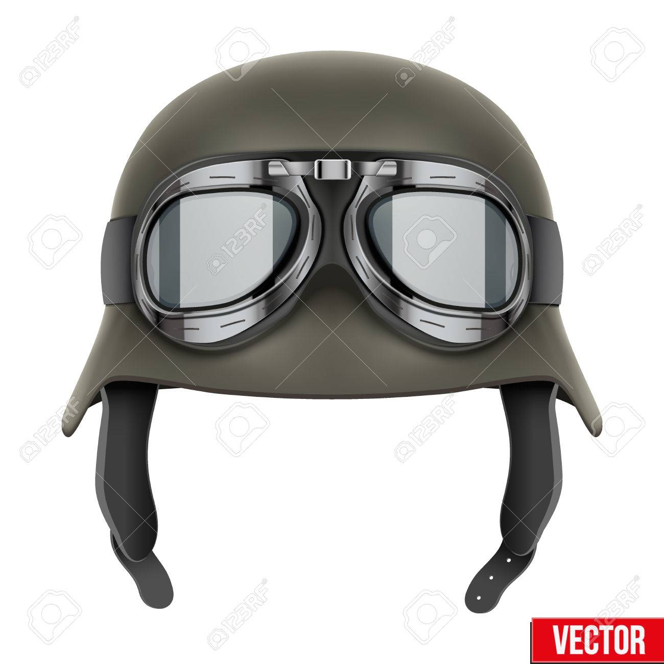 ドイツ軍ヘルメット保護ゴーグル のイラスト素材 ベクタ Image
