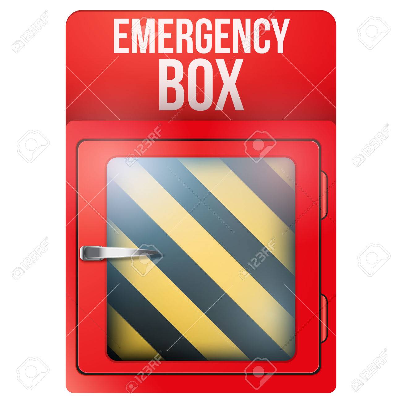 Empty Red Emergency Box With In Case Of 