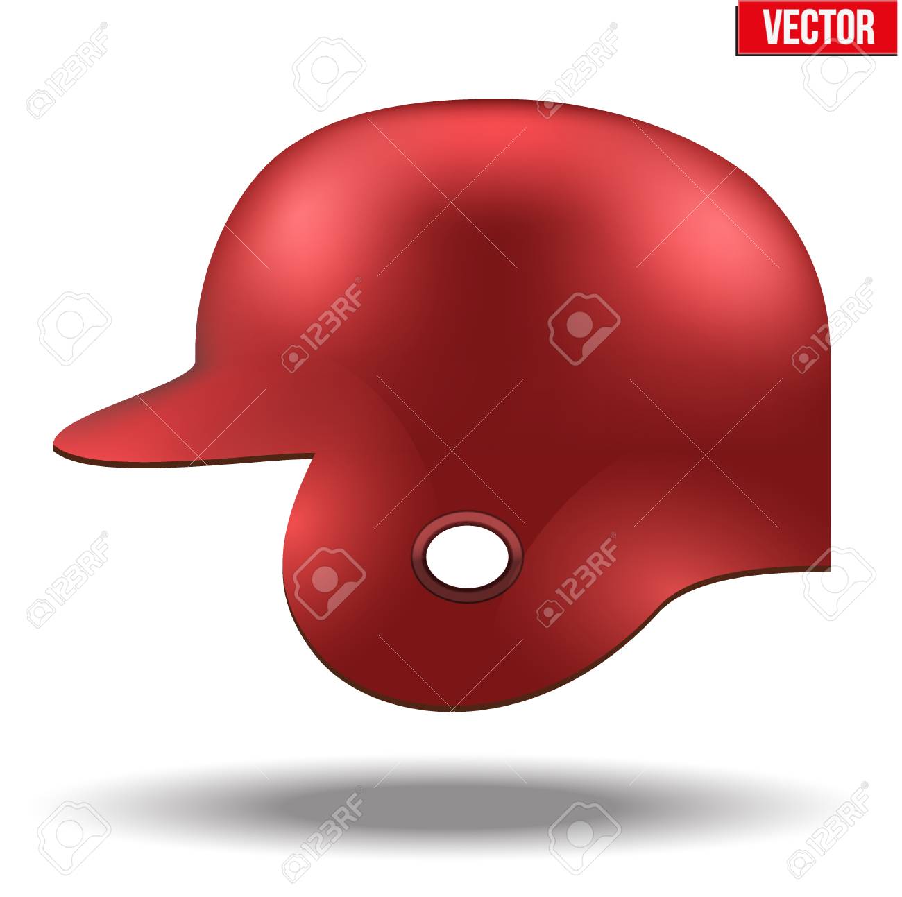 red batting helmet