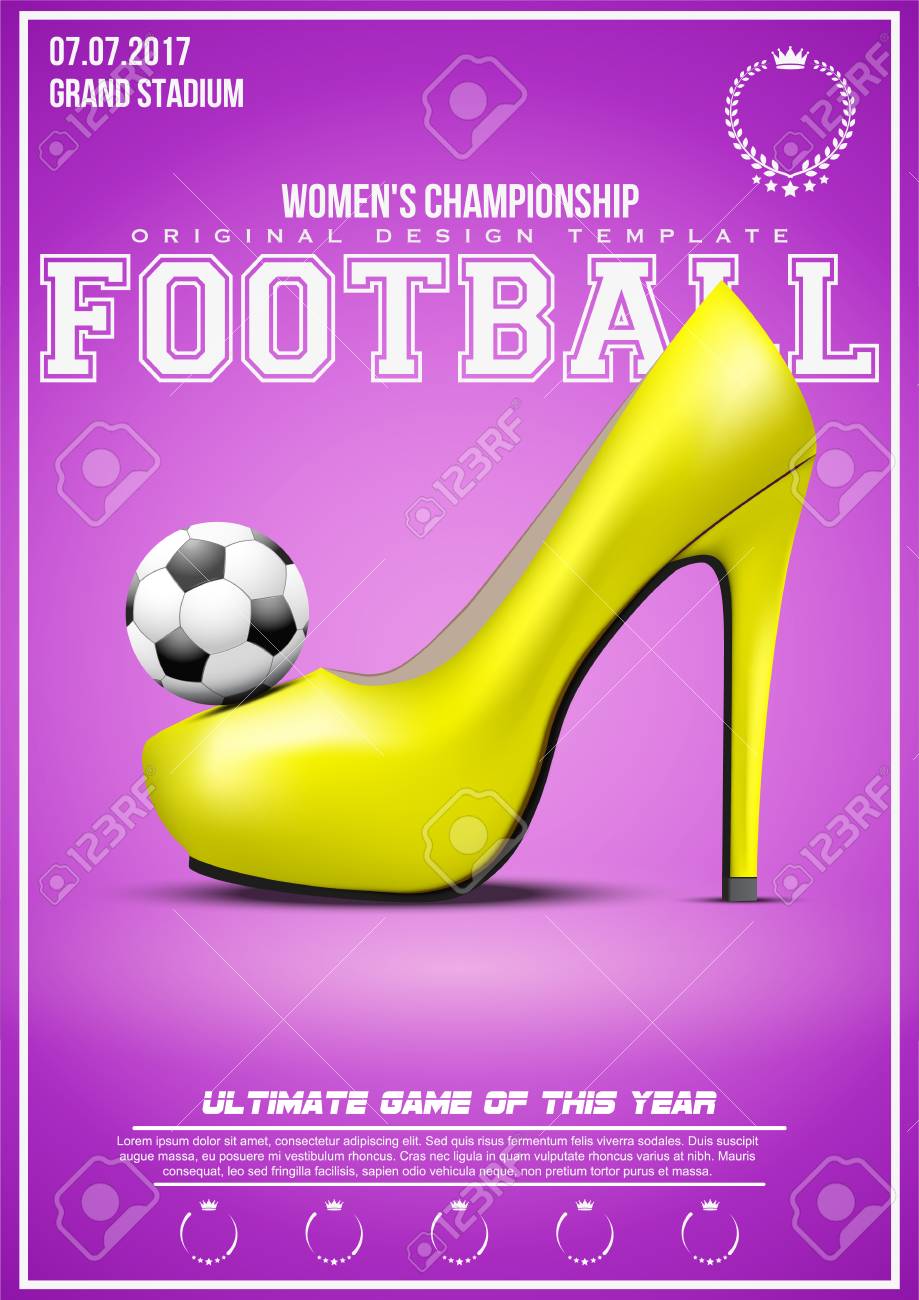 Annonce SoccerChaussure Et Ballon À Talon Féminin Texte Plan SignesPlaque Football Sportive Avec De L'arrière Affiche 9IW2DHE