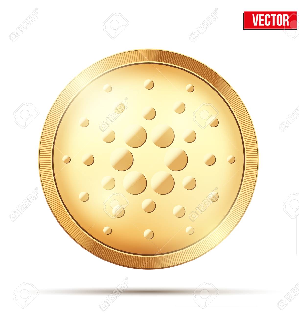 Cardano ADA Cryptocurrency 표시가있는 금화. 돈과 금융 기호입니다. 벡터 일러스트 레이 션 흰색 배경에 고립.  로열티 무료 사진, 그림, 이미지 그리고 스톡포토그래피. Image 95473194